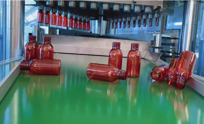 PET oral-liquid bottle made by one-step injection stretch blow molding